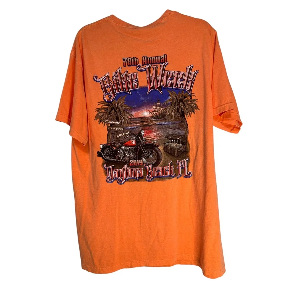 Comfort Colors 2019 Bike Week Daytona Beach FL Motorcycle T Shirt Mens XL